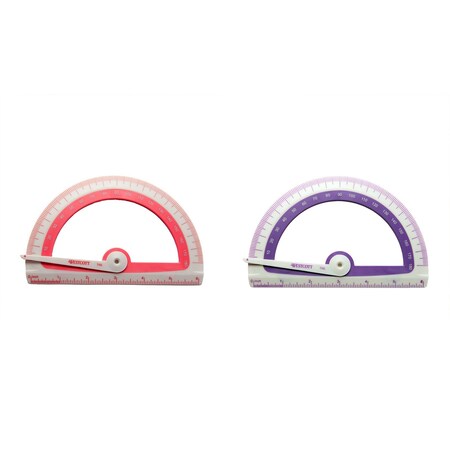 Westcott Soft Touch School Protractor W/ Antimicrobial Product Protection, 6" Ruler Edge, Assorted Colors, 2PK 14376