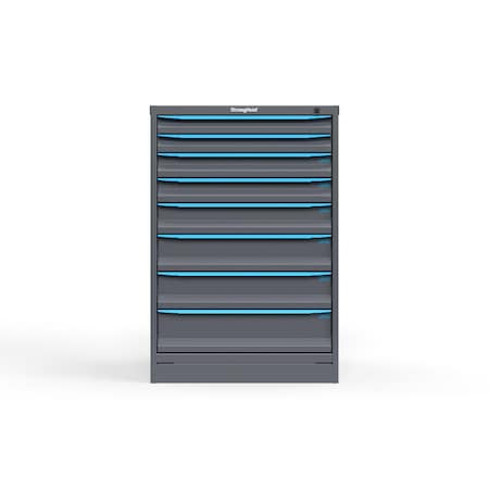 Strong Hold 8 drawer cabinet - (2x 2ft, 2x 3ft, 1x 4ft, 2x 5ft, 1x 6ft) - Blue accents - Keyed Alike S3044-PPAAS-0802FS