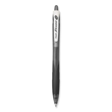 Pilot RexGrip BeGreen Ballpoint Pen, Retractable, Medium 1 mm, Black Ink, Smoke/Black Barrel, 12PK 32370