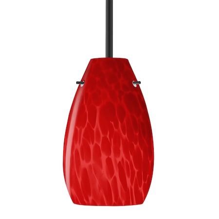 Besa Lighting Besa Pera 9 Stem Pendant, Red Cloud, Black Finish, 1x 100W MAX E26 Base 1TT-4126RC-BK