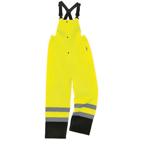 Glowear Supplemental Rain Bib, X-Large, Lime, 300D Oxford Polyester, 8918BK 25015
