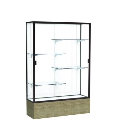 Ghent Reliant Floor Case, White Back, Dk. Bronze, 48"W x 72"H x 16"D 2074WB-BZ-DK