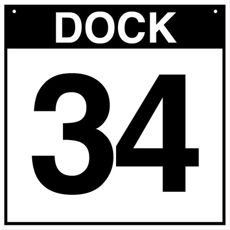 5S Supplies Loading Dock 34 Sign - ALM - 18in x 18in DOCK34-ALM-1818