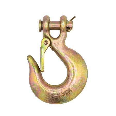 Mytee Products 1/4in G70 Clevis Slip Hook w/Latch-2,860 LBS WLL Heavy Duty G70 Safety Chain Hook, Trailer Transport CH14-SH-L