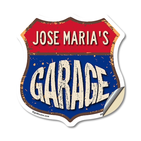 Signmission Jose Maria's Garage, 12 Inch X 12 Inch, Vinyl Decal SHI-D-12-383-JOSE MARIA