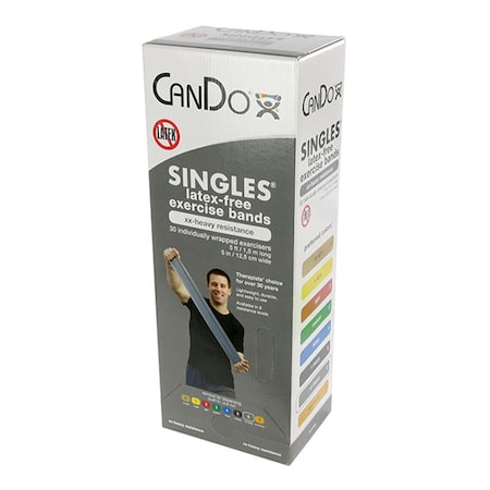 Fabrication Enterprises 30 Piece Cando Exercise Band 5 ft. Singles Dispenser, Silver 1404998