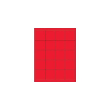 Bubblefast 2 x 2''Fluorescent Red Rectangle Laser Labels-20 Labels per Sheet BFLL172RD