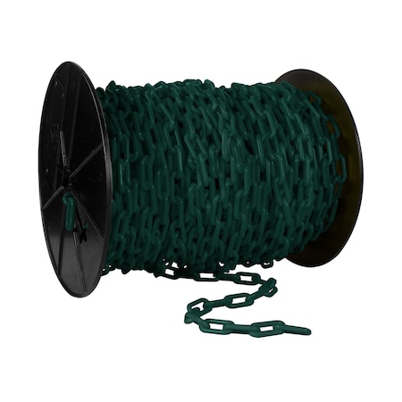 Mr. Chain 1.5" x 200' Evergreen Plastic Safety Chain - Reel 30154