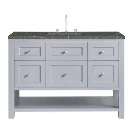 James Martin Vanities Breckenridge 48in Single Vanity, Serenity Blue, w/ 3 CM Parisien Bleu Quartz Top 330-V48-SRB-FPBL
