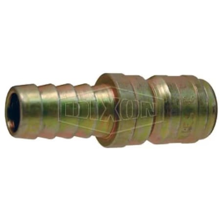 Dixon E Series Straight Through Interchange Quick-Connect Plug, 3/8 in Nominal, Hose Barb, Steel, Domestic E3S3