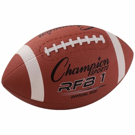 Champion Sports Official Size Rubber Football, Brown, 24PK CSIRFB1