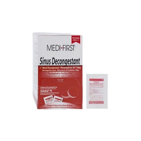 Medi-First Medi-1st Sinus Decon Tabs, 10mg, UD Packet, 250PK 47682080948