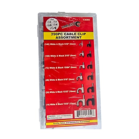 Tool City 390 PIECE CABLE CLIP ASSORTMENT 13050