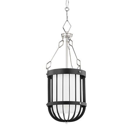 Hudson Valley Lighting Becki Owens X Landon 1 Light Pendant 11.5 In. Polished Nickel/Black BKO302-PN/BK
