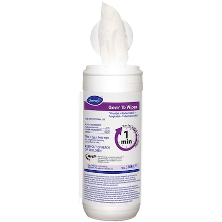 Diversey Disinfecting Wipes, 7 x 8", 60 Wipes 5388471