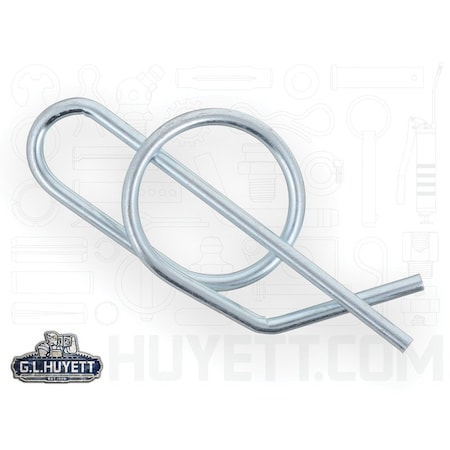 Huyett Ring Cotter Pin, Heavy Duty, Zinc Plated Carbon Steel, 0.105 in Dia x 2.506 in Effective Length RC-0875-H