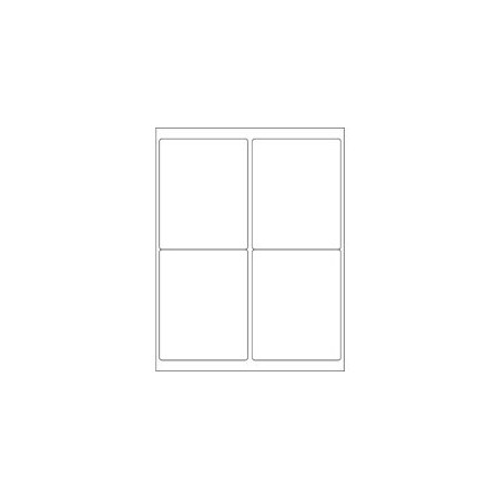 Bubblefast 4 x 5'' White Rectangle Laser Labels - Master Case-4 Labels per Sheet BFLL129MC