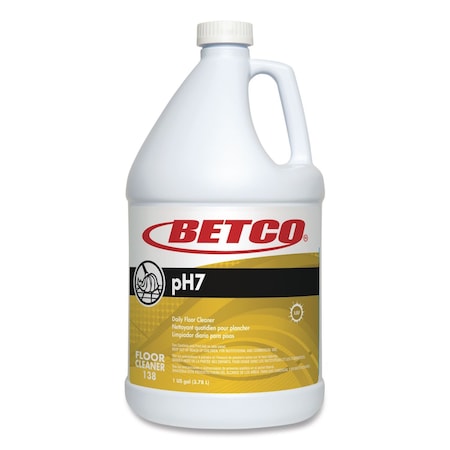 Betco pH7 Floor Cleaner, Lemon Scent, 1 gal Bottle 1380400