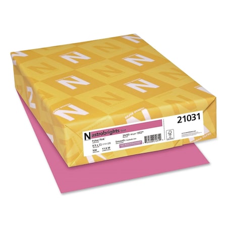 Astrobrights Color Paper, 24 lb Bond Weight, 8.5 x 11, Pulsar Pink, 5000PK 21031A