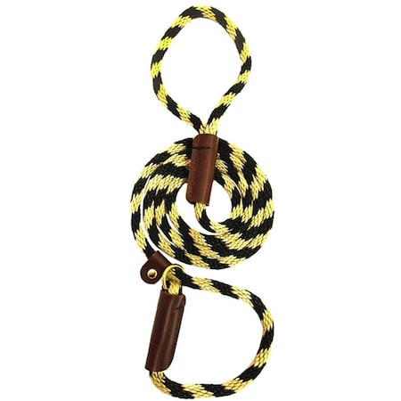 Domesticated Supplies Solid Round 0.38 in. Braided Rope Lead with Slip, Mardi Gras DO3006949