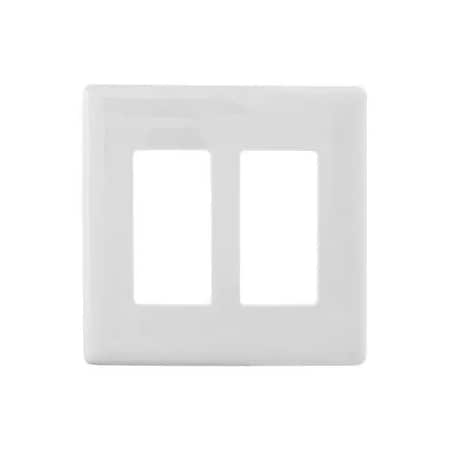 Hubbell Wiring Device-Kellems Wallplate, 2G Dec, Snap-On, White NPS262W