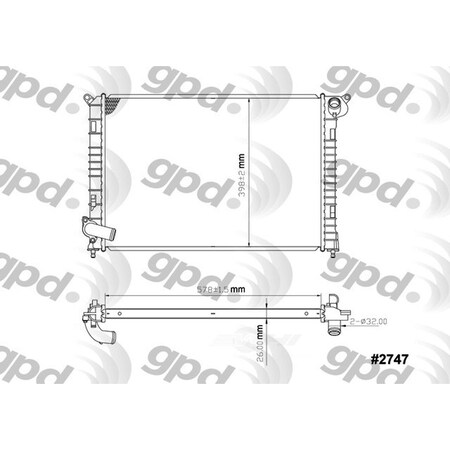 Global Parts Distributors Radiator 2747C