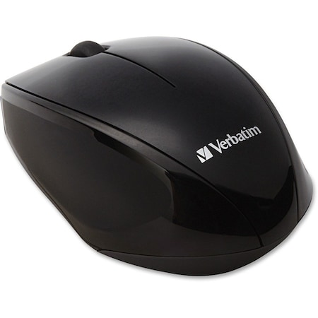 Verbatim Wireless Mouse, Blue LED, Easy Grip, 3-7/8"x2-1/2"x1-1/2" , BK 97992