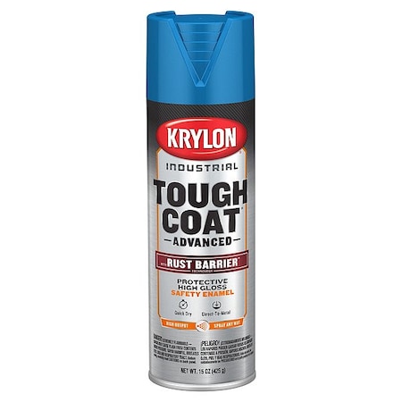 Krylon Industrial Spray Paint, Safety Blue, Gloss, Solvent, 15 oz K00249008