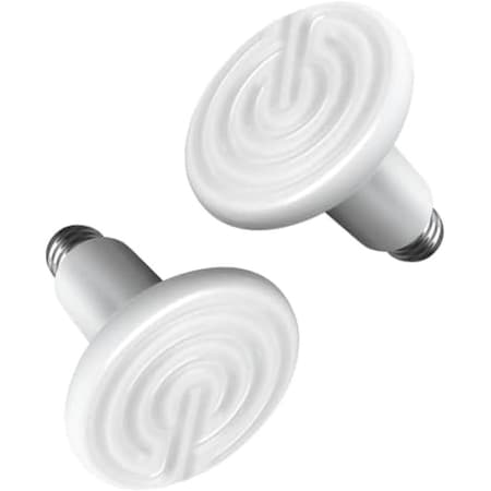 Simple Deluxe YSSOA Reptile Heat Lamp 150W Ceramic Heat Emitter, No Light Emitting Heat Bulbs, 2PK PTBULBINVISIBLE150WHTX2