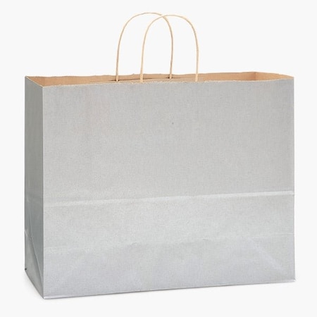 Nashville Wraps Metallic Silver Recycled Kraft Bag, Vogue 16x6x12", 250PK BVTMS