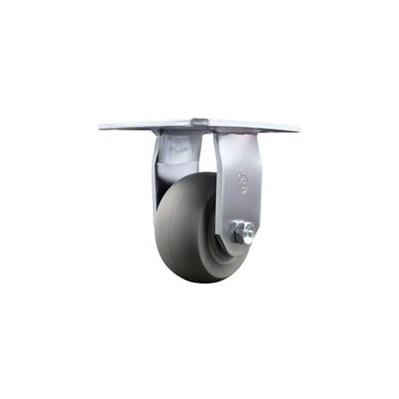 Service Caster 4 Inch Heavy Duty Top Plate Thermoplastic Rubber Rigid Caster with Ball Bearing SCC-35R420-TPRBD