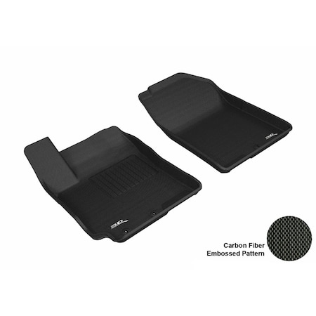 3D Maxpider Kagu 1st Row Black Floor Liners for 2018-2019 Hyundai Accent L1HY08611509