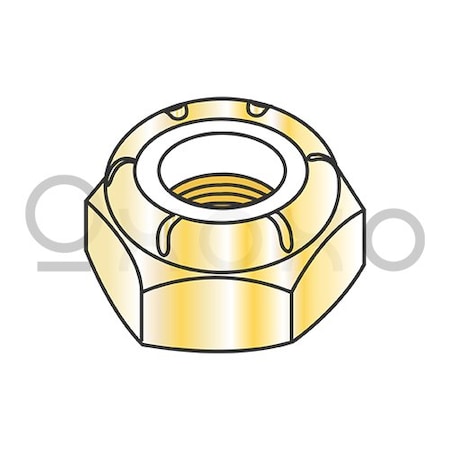 Oxoxo 1 1/4-12 NTE Thin Pattern Nylon Insert Hex Lock Nut Fine Thread Zinc Yellow, 14PK 420949