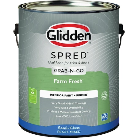 Glidden Spred Interior Grab-N-Go Paint + Primer Semi-Gloss Paint Farm Fresh 1 Gal. GLSIN60FF/01