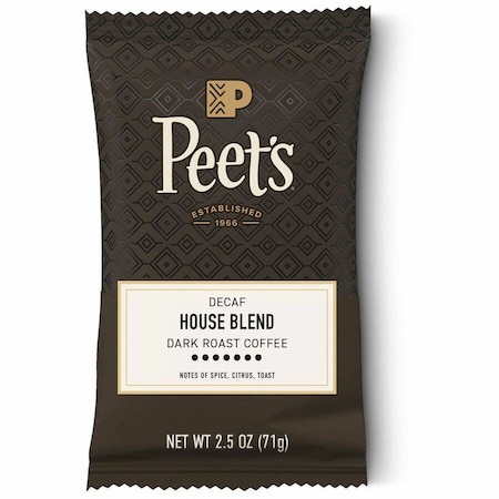 Peets Coffee Peet's CoffeeTM Decaf House Blend Coffee, 2.5 oz, House Blend, Decaffeinated, 6PK 504913
