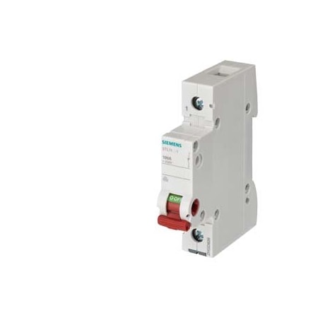 Siemens switch disconnector, on-off switch 100 A 1-pole, with red handle 5TL1191-1