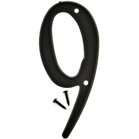 Hy-Ko Number House 9 Plastic 4In Blk PN-29/9