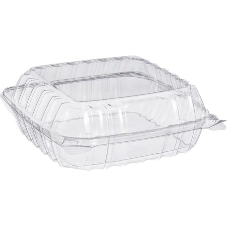 Dart ClearSeal Plastic Hinged Container, 8-5/16 x 8-5/16 x 2, Clear, PK250 C89PST1