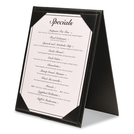 Excello Global Products Table-Top Menu Holder, For 4 x 6 Insert, 4.6 x 6.7 Holder, Black SPLS-MENU-4X6A