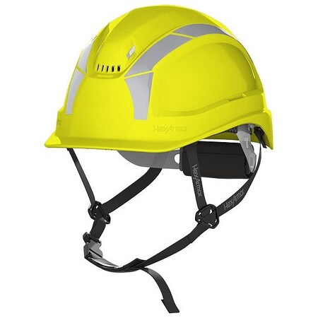 Hexarmor Safety Helmets, HDPE, 6 Point Ratchet, Type 1, Class C, Yellow 16-14010S