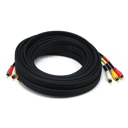 Monoprice Triple RCA Dubbing Cable, RG59U, 25 ft. 126