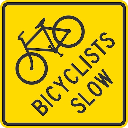 Lyle Bicyclists Slow (w/sym), 30x30, High Intensity Prismatic, Yellow G-15385-HI_30x30