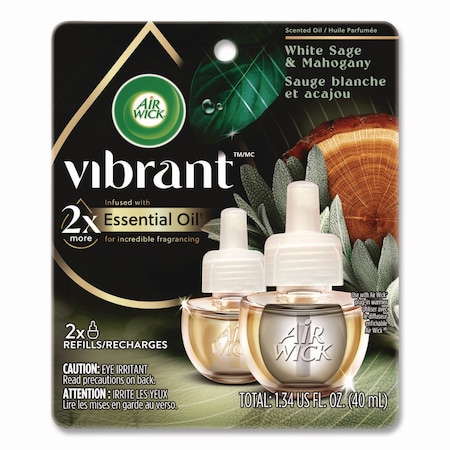 Air Wick Scented Oil Refill, White Sage and Mahogany, 0.67 oz, 2PK 62338-03137