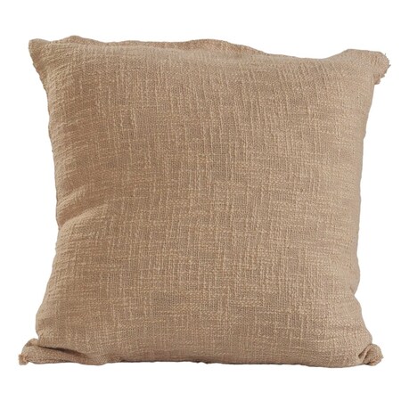 Homeroots Set of Two Tan Diamond Cotton Throw Pillow With Fringe, 2PK 554590