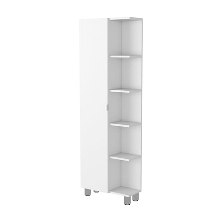 Homeroots 20" White Accent Cabinet With Nine Shelves 535009