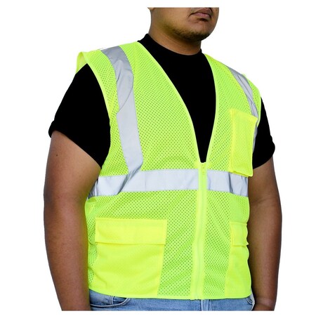 Glow Shield Class 2, Flame Resistant Fabric, Non-Conductive Zipper, Lime/Green M SV792FG M