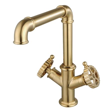 Kingston Brass Two-Handle Single-Hole Kitchen Faucet, Brushed Brass LS6503CG