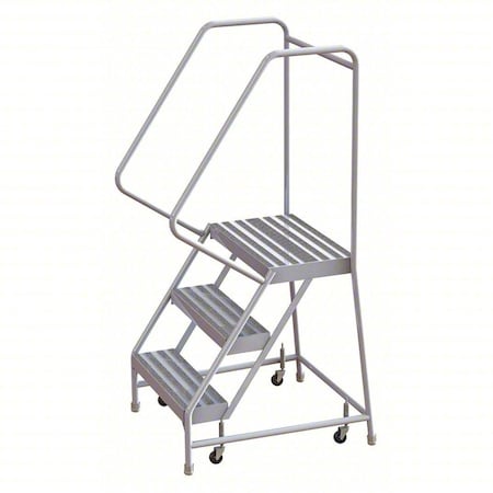Tri-Arc 5.2 ft H Aluminum Rolling Ladder, 3 Steps, 350 lb Load Capacity WLAR103244