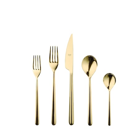 Mepra Linea Flatware Set - 5 Pieces - Gold 108922005