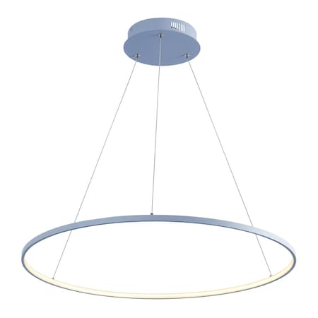 Jonathan Y Brice 35" Modern Contemporary Metal Round Dimmable Integrated LED Pendant, Blue JYL7220D